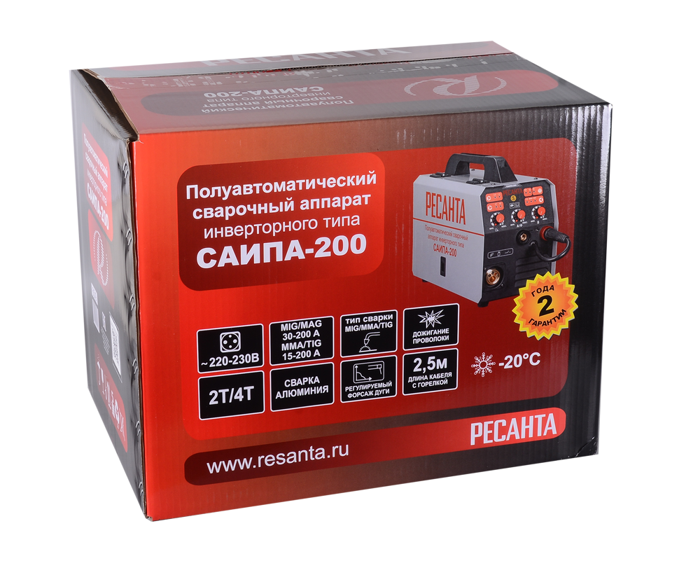 Сварочный полуавтомат Ресанта САИПА-200 купить по цене 31&nbsp;090 ₽ в интернет магазине ТЕХСАД