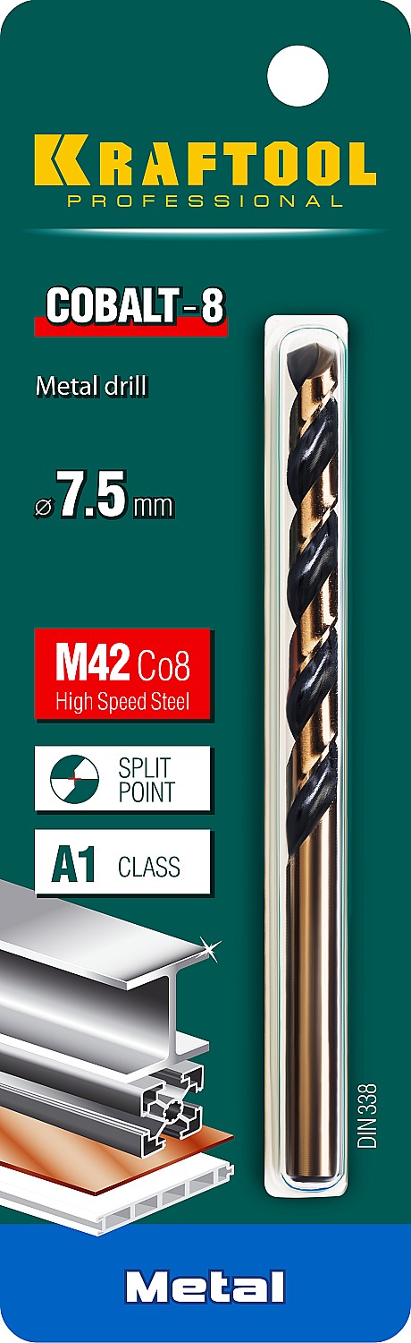 KRAFTOOL Ø 7.5 х 117 мм, HSS-Co (8%), класс A, сверло по металлу 29656-7.5 Pro KRAFTOOL Ø 7.5 х 117 мм, HSS-Co (8%), класс A, сверло по металлу 29656-7.5 Pro купить по цене 480 ₽ в интернет магазине ТЕХСАД