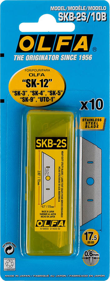 OLFA 10 шт., 17.5 мм, лезвие трапециевидное для SK-12 OL-SKB-2S/10B купить по цене 1 000 ₽ в интернет магазине ТЕХСАД