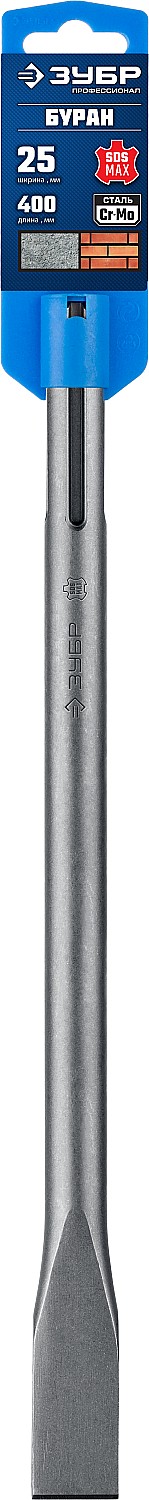 ЗУБР 25 x 400 мм, SDS-max, зубило плоское 29382-25-400_z01 Профессионал купить по цене 870 ₽ в интернет магазине ТЕХСАД