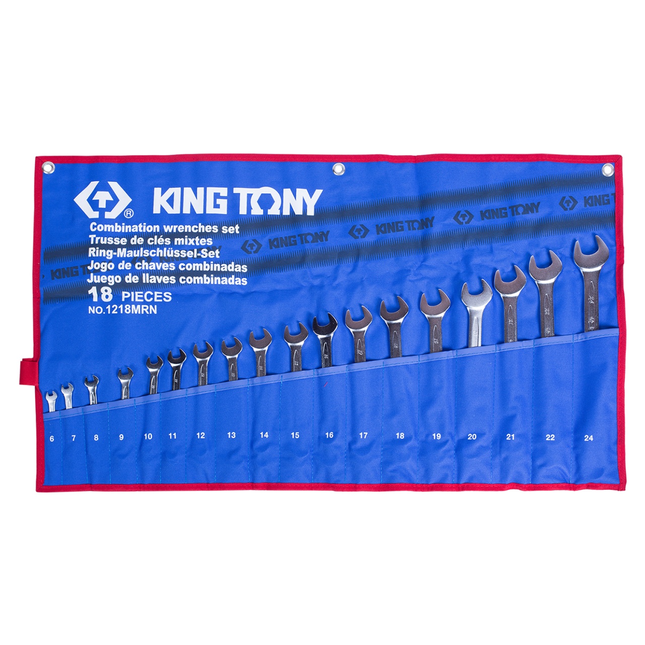 Набор комбинированных ключей, 6-24 мм чехол из теторона, 18 предметов KING TONY 1218MRN купить по цене 10 650 ₽ в интернет магазине ТЕХСАД