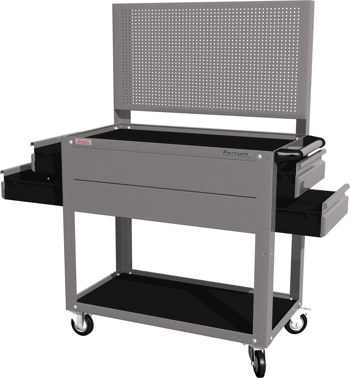Тележка открытая, 2 полки и 4 ящика, серая FERRUM 02.224P-9007 купить по цене 20 520 ₽ в интернет магазине ТЕХСАД