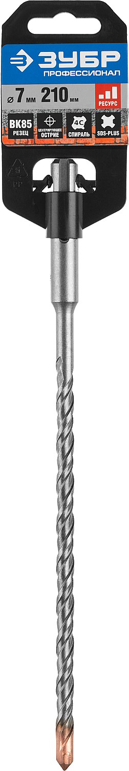 ЗУБР  7 x 210 мм, SDS-Plus, бур по бетону 29314-210-07_z01 Профессионал купить по цене 74 ₽ в интернет магазине ТЕХСАД