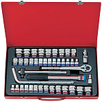 Набор торцевых головок с принадлежностями 1/2'', двенадцатигранные, 8-32 мм, 3/8''-1-1/4'', 43 предмета KING TONY 4044CR купить по цене 17 400 ₽ в интернет магазине ТЕХСАД