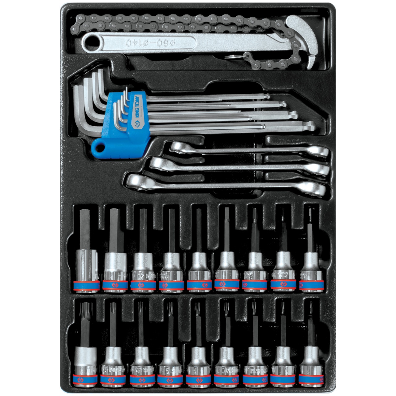 Набор торцевых насадок, шестигранники Г-образные и разрезные ключи, ложемент, 31 предмет KING TONY 9-90131MR купить по цене 11 200 ₽ в интернет магазине ТЕХСАД