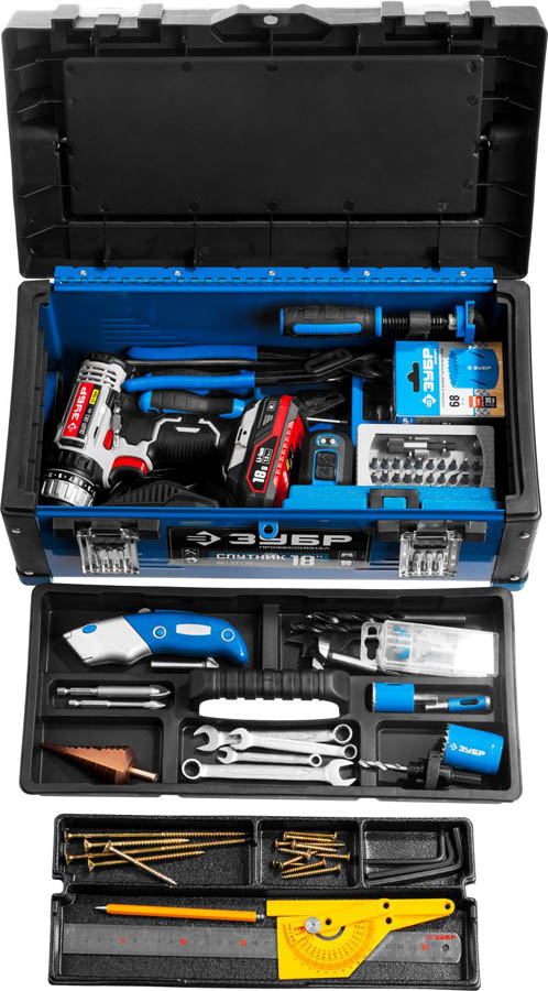 ЗУБР 457 х 230 х 205 мм, металлический, ящик для инструмента СПУТНИК-18 38153-18 Профессионал купить по цене 3&nbsp;570 ₽ в интернет магазине ТЕХСАД