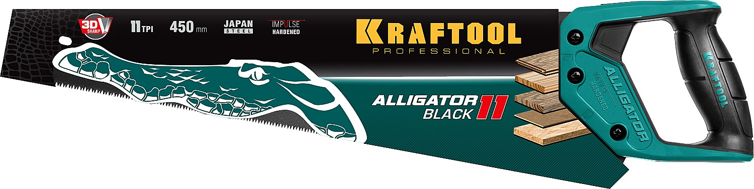 KRAFTOOL 11 TPI, 450 мм, ножовка для точного реза Alligator Black 11 15205-45 купить по цене 1&nbsp;490 ₽ в интернет магазине ТЕХСАД