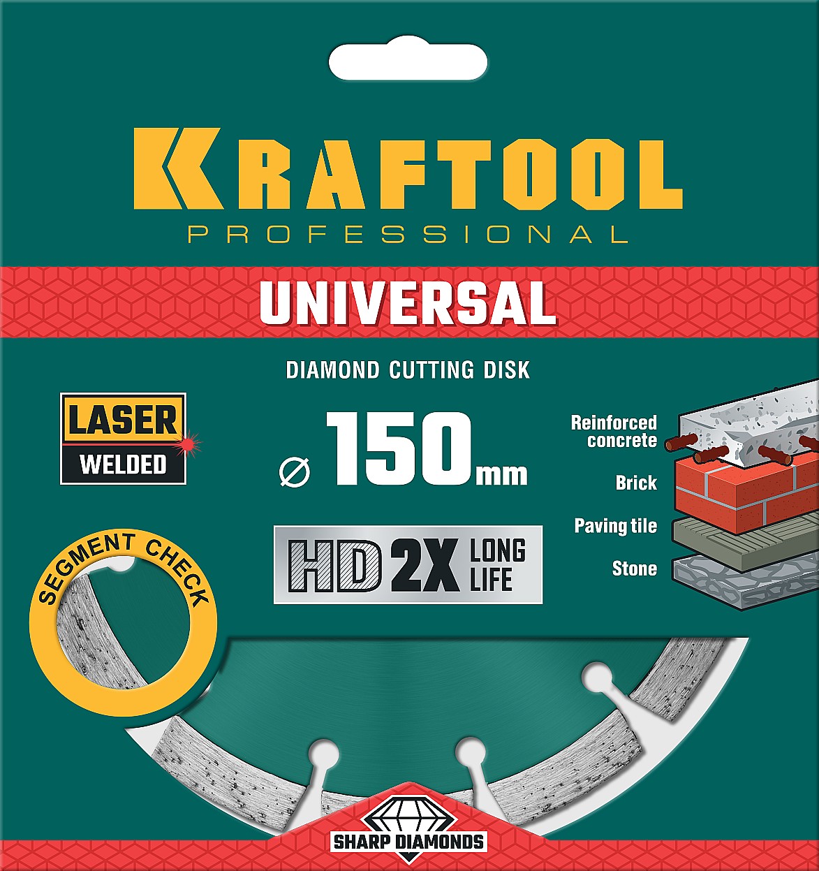KRAFTOOL Ø 150Х22.2 мм, алмазный, сегментный, по железобетону, высокопрочному бетону диск отрезной UNIVERSAL 36680-150 KRAFTOOL Ø 150Х22.2 мм, алмазный, сегментный, по железобетону, высокопрочному бетону диск отрезной UNIVERSAL 36680-150 купить по цене 1 820 ₽ в интернет магазине ТЕХСАД
