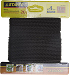 STAYER 20 м,  4 мм, полипропиленовый, вязанный, с сердечником, черный, шнур хозяйственно-бытовой 50421-04-020 купить по цене 59 ₽ в интернет магазине ТЕХСАД