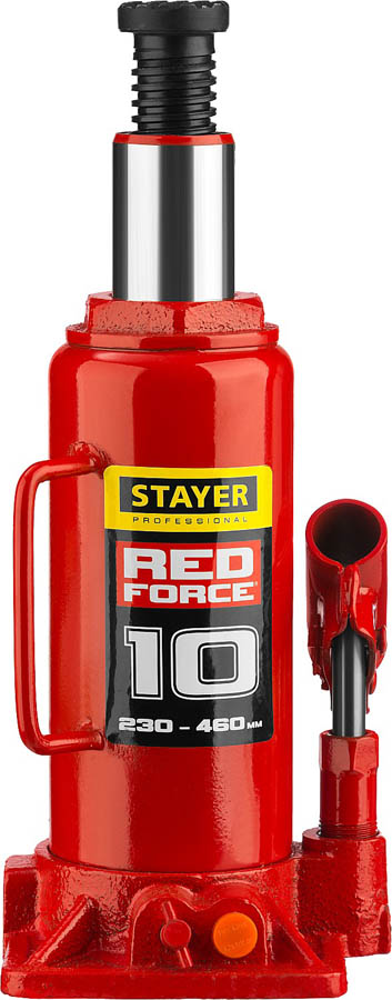 STAYER 10 т, 230-460 мм, домкрат бутылочный гидравлический RED FORCE 43160-10_z01 Professional купить по цене 3 220 ₽ в интернет магазине ТЕХСАД