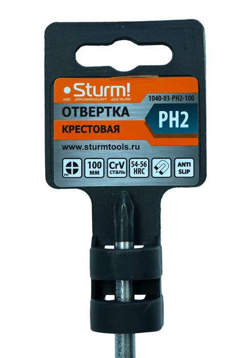 Отвертка Sturm! 1040-03-PH2-100 купить по цене 120 ₽ в интернет магазине ТЕХСАД