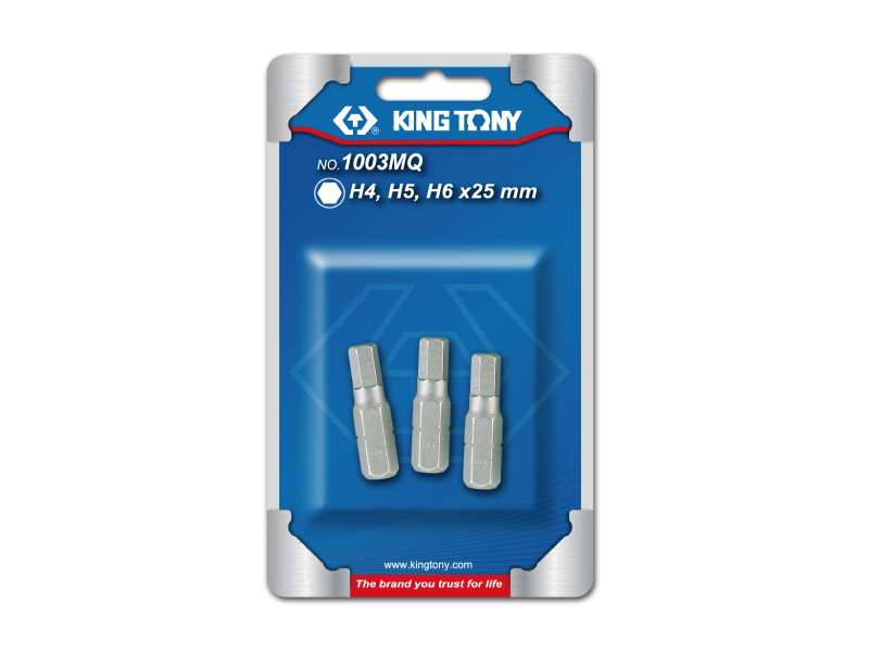 Набор вставок (бит) 1/4'', Hex, 4, 5, 6 мм, 3 предмета KING TONY 1003MQ купить по цене 80 ₽ в интернет магазине ТЕХСАД