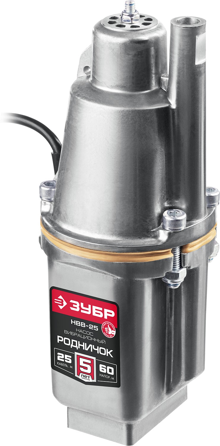 ЗУБР 25 м провод, с верхним забором воды, насос вибрационный Родничок-В НВВ-25 Мастер купить по цене 5 040 ₽ в интернет магазине ТЕХСАД