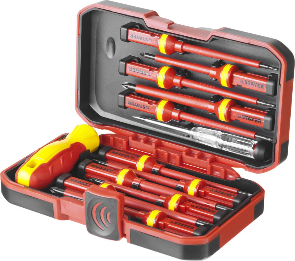 STAYER 13 шт., отвертка со сменными стержнями ELECTRO 25146-H13 купить по цене 1 704 ₽ в интернет магазине ТЕХСАД