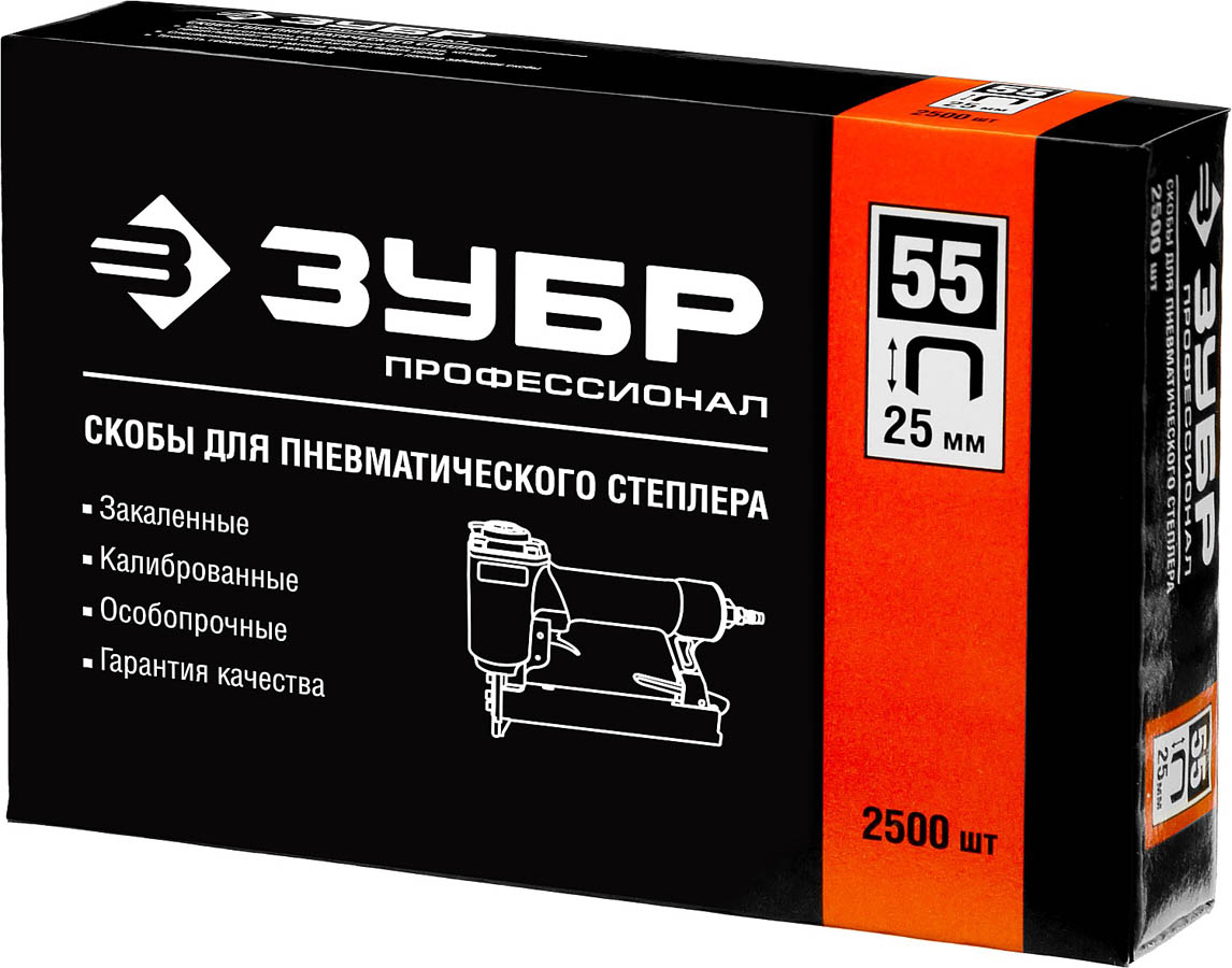 ЗУБР скобы тип 55, 25 мм, скобы особотвердые 31855-25 ПРОФЕССИОНАЛ купить по цене 810 ₽ в интернет магазине ТЕХСАД