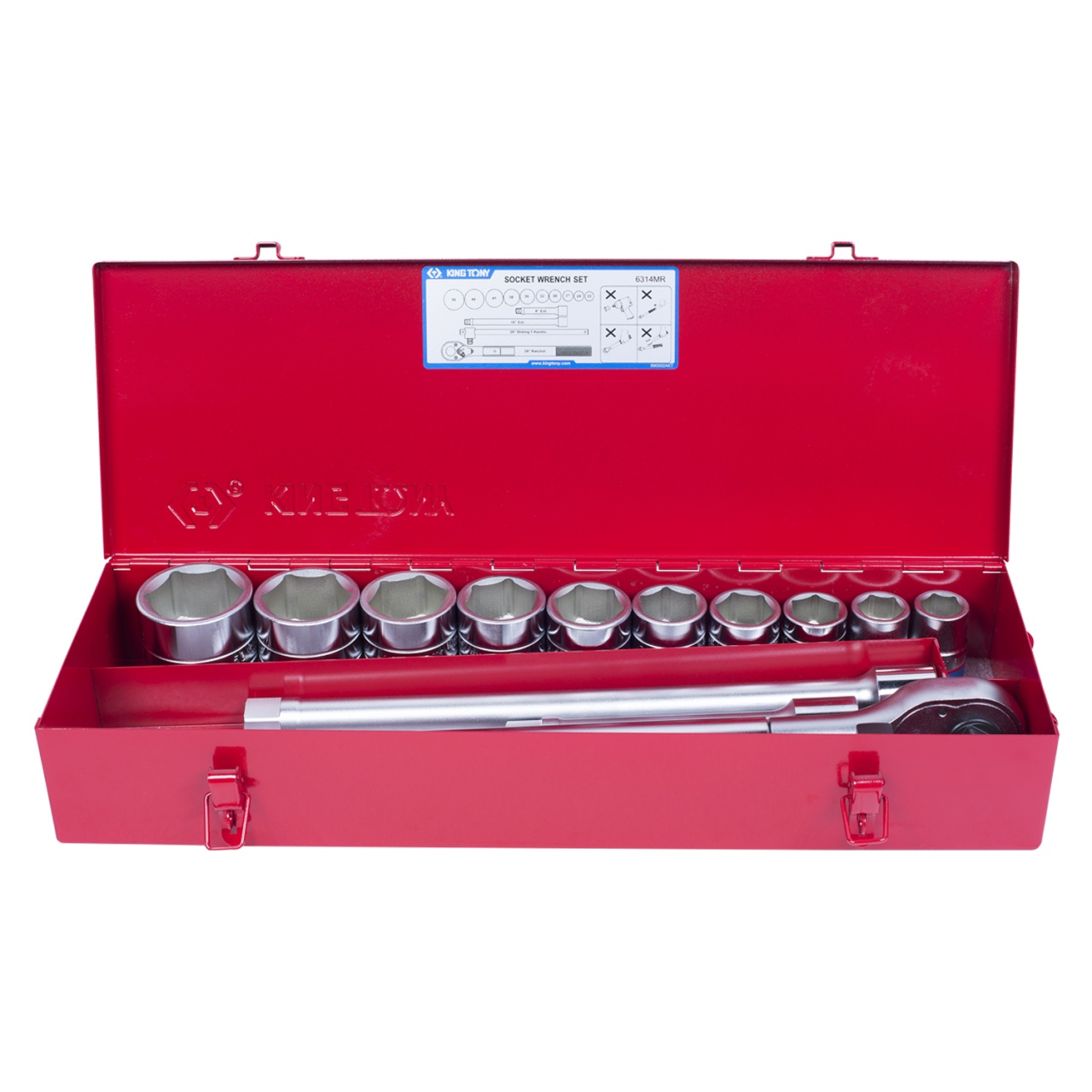 Набор торцевых головок с принадлежностями 3/4'', шестигранные, 22-50 мм, 14 предметов KING TONY 6314MR купить по цене 24 850 ₽ в интернет магазине ТЕХСАД