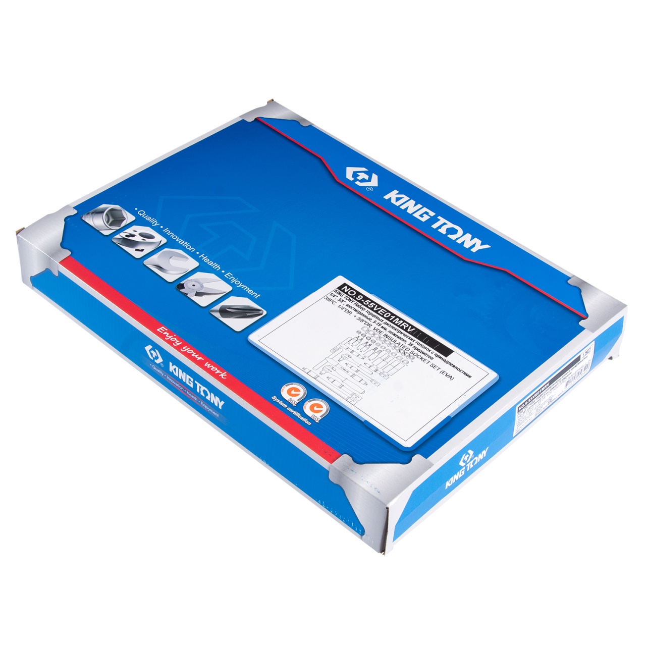 Набор торцевых диэлектрических головок с принадлежностями 1/4'', 3/8'', шестигранные, 5-19 мм, ложемент, 38 предметов KING TONY 9-55VE01MRV купить по цене 47 050 ₽ в интернет магазине ТЕХСАД
