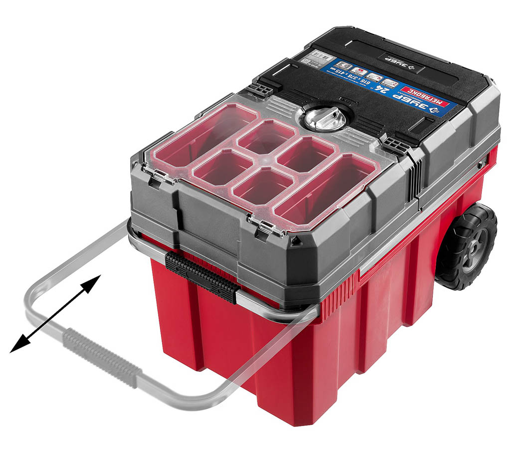 ЗУБР 616 х 378 х 415 мм (24''), пластиковый, ящик-тележка для инструментов МЕГА-БОКС 38133-24 Профессионал купить по цене 14 270 ₽ в интернет магазине ТЕХСАД