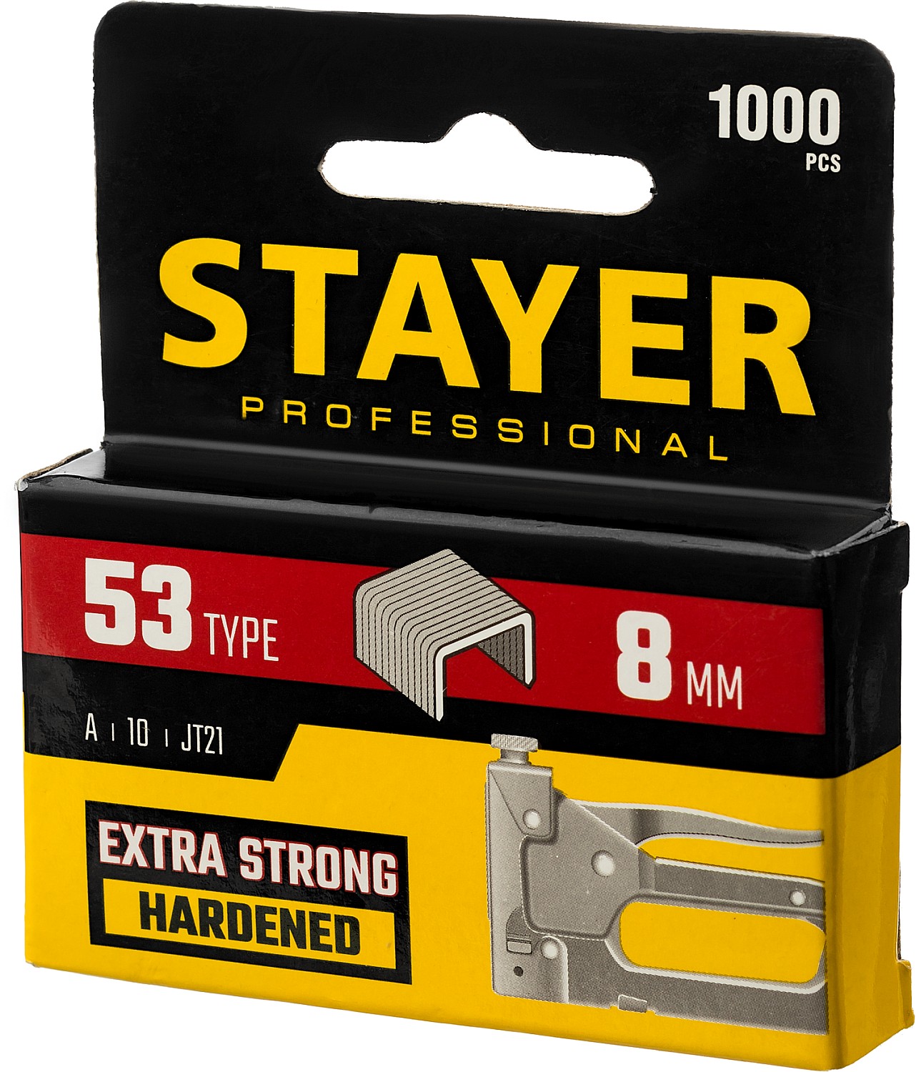 STAYER скобы тип 53 (A / 10 / JT21), 8 мм, 1000 шт., закаленные, особотвердые, скобы для степлера тонкие 3159-08_z02 Professional купить по цене 80 ₽ в интернет магазине ТЕХСАД