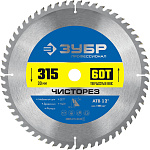 ЗУБР  315 x 30 мм, 60Т, диск пильный по дереву Чисторез 36905-315-30-60_z01 купить по цене 2 740 ₽ в интернет магазине ТЕХСАД
