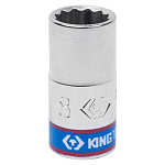 Головка торцевая стандартная двенадцатигранная 1/4'', 8 мм KING TONY 233008M купить по цене 80 ₽ в интернет магазине ТЕХСАД