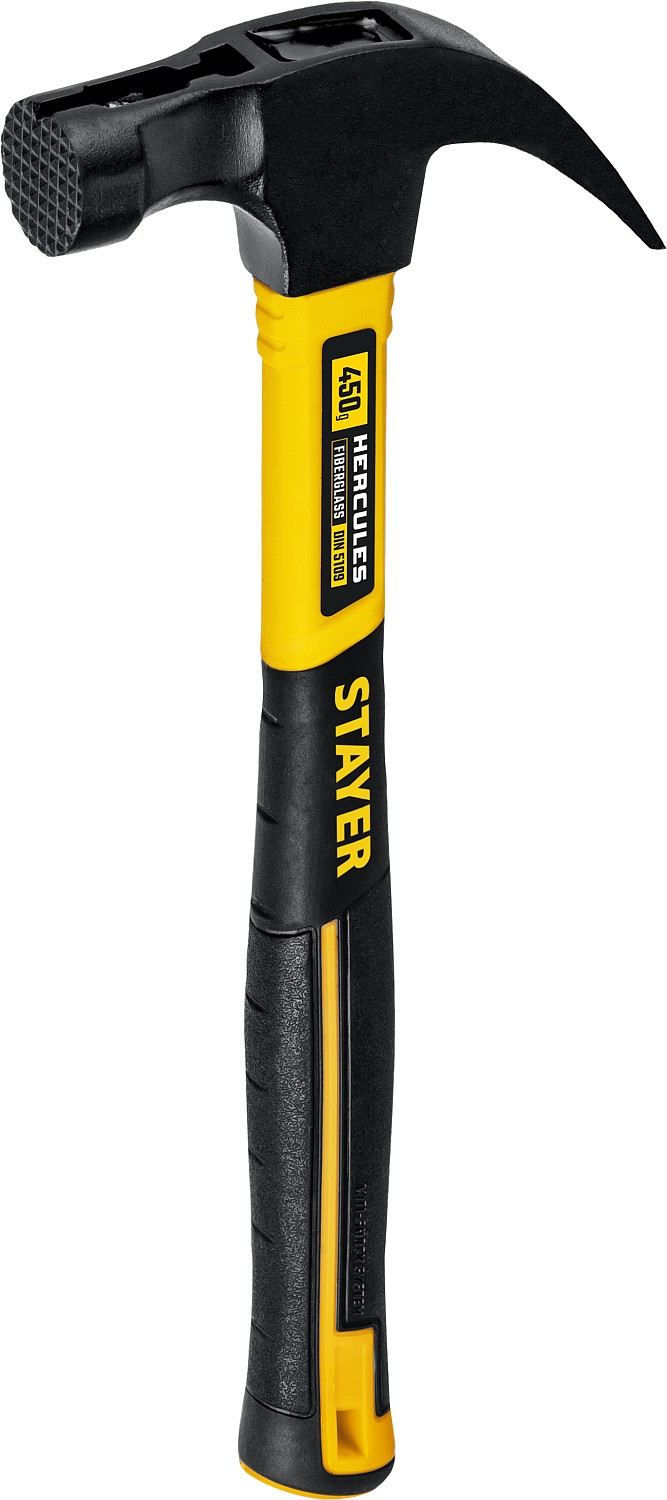 STAYER 450 г, молоток-гвоздодер с фиберглассовой рукояткой Hercules-M 2027-450_z01 Professional купить по цене 820 ₽ в интернет магазине ТЕХСАД