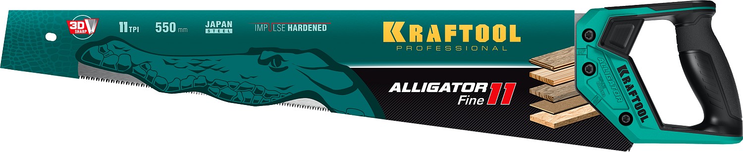 KRAFTOOL 11 TPI, 550 мм, ножовка для точного реза Alligator Fine 11 15203-55 купить по цене 1 670 ₽ в интернет магазине ТЕХСАД