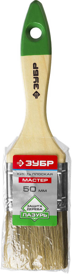 ЗУБР 50 мм, 2'', щетина смешанная, кисть малярная плоская 4-01009-050 Мастер купить по цене 83 ₽ в интернет магазине ТЕХСАД