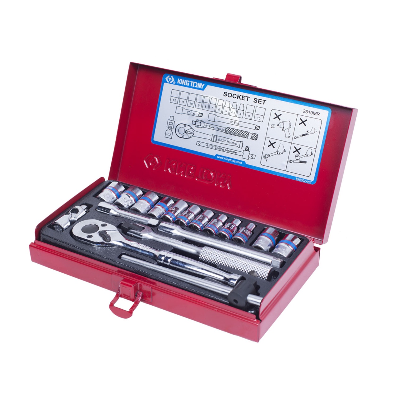 Набор торцевых головок с принадлежностями 1/4'', шестигранные, 4-12 мм, 18 предметов KING TONY 2519MR купить по цене 4 250 ₽ в интернет магазине ТЕХСАД