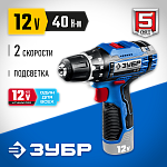 ЗУБР 12 В, без АКБ, в коробке, дрель-шуруповерт DL-121 Профессионал купить по цене 5 090 ₽ в интернет магазине ТЕХСАД