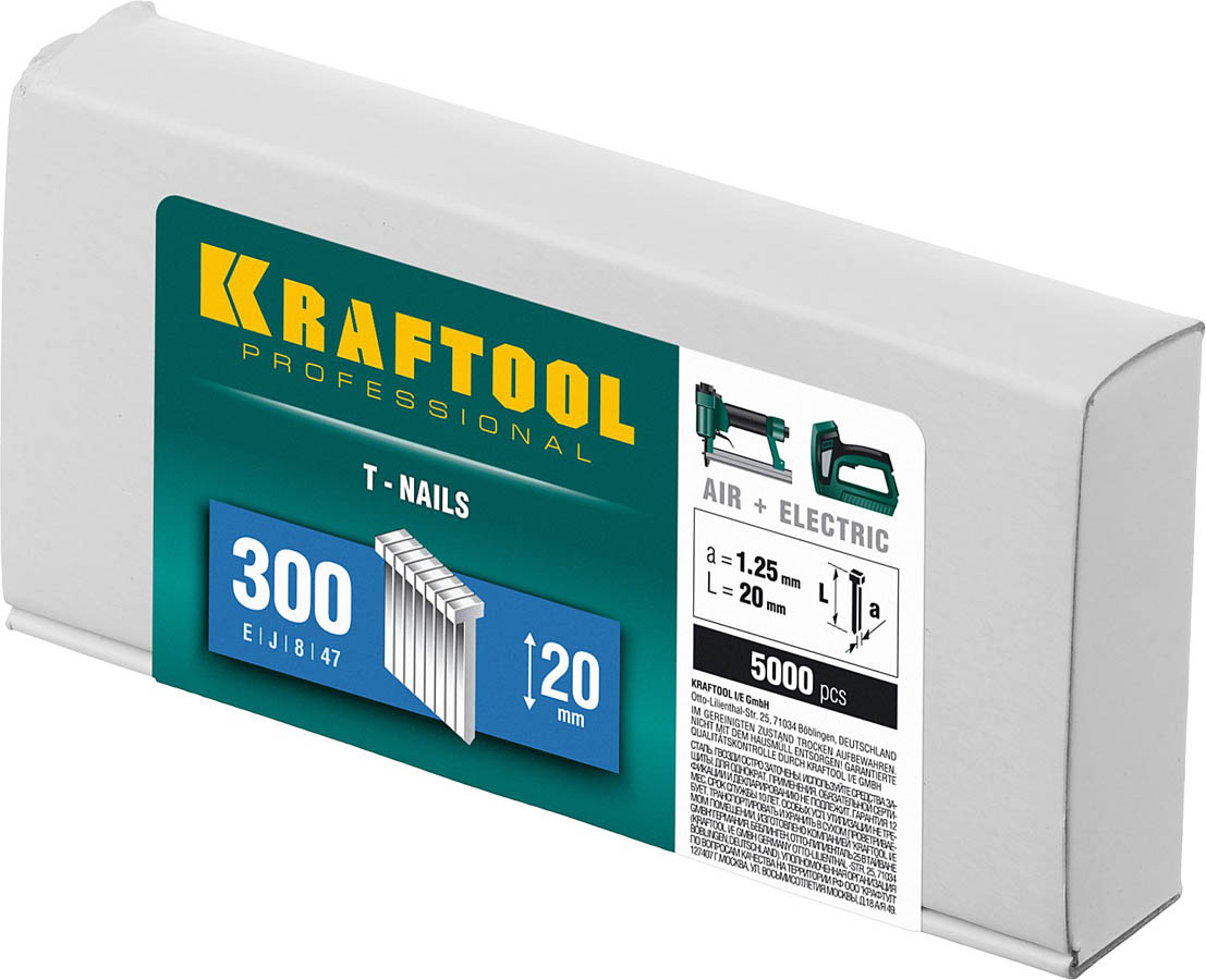 KRAFTOOL гвозди тип 300, 20 мм, гвозди для нейлера 31785-20 купить по цене 840 ₽ в интернет магазине ТЕХСАД