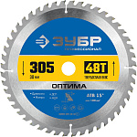 ЗУБР  305 x 30 мм, 48Т, диск пильный по дереву Оптима 36903-305-30-48_z01 купить по цене 2 320 ₽ в интернет магазине ТЕХСАД