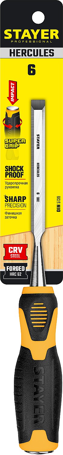 STAYER 6 мм, с двухкомпонентной ручкой, стамеска 18205-06_z01 Professional купить по цене 480 ₽ в интернет магазине ТЕХСАД