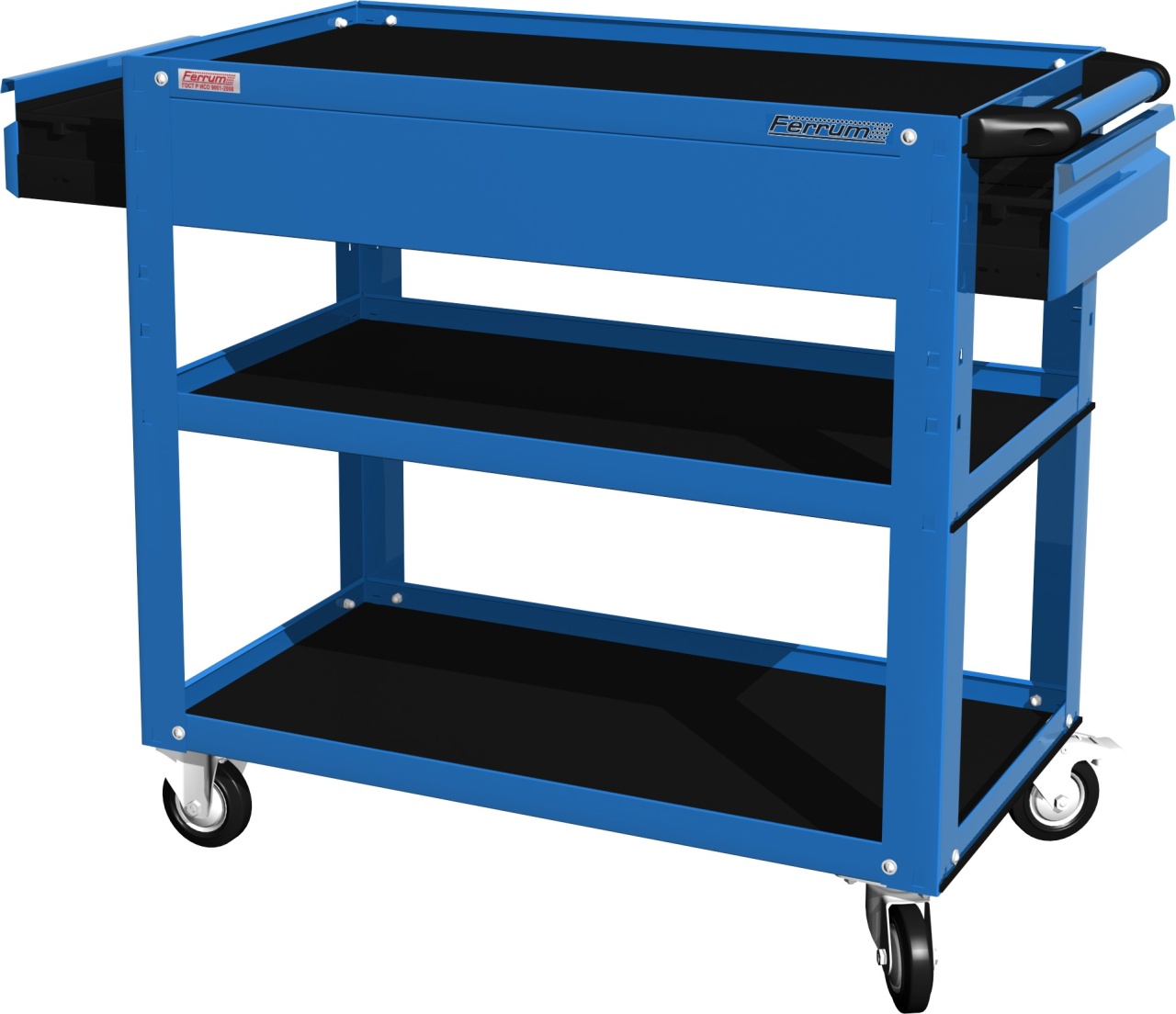 Тележка открытая, 3 полки и 2 ящика, синяя FERRUM 02.232-5015 купить по цене 13 751 ₽ в интернет магазине ТЕХСАД