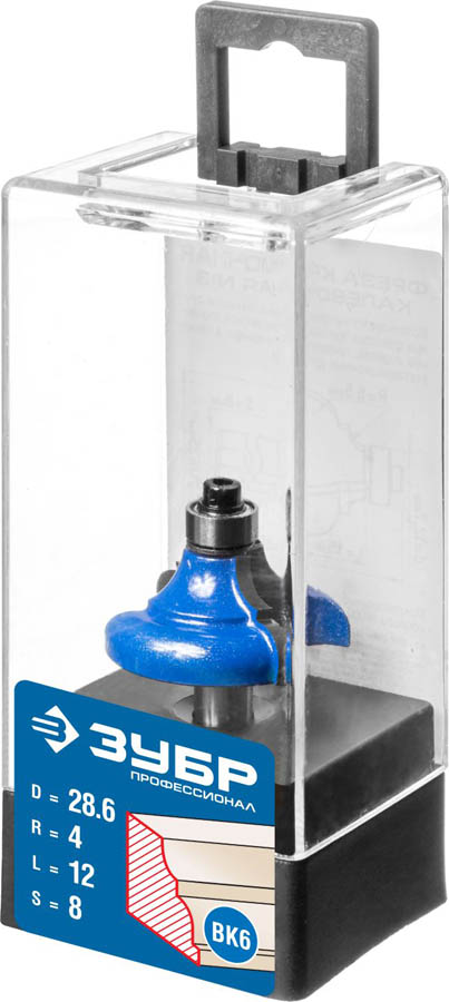 ЗУБР 28.6 x 12 мм, радиус 4 мм, фреза кромочная калевочная №3 28704-28.6 Профессионал купить по цене 890 ₽ в интернет магазине ТЕХСАД