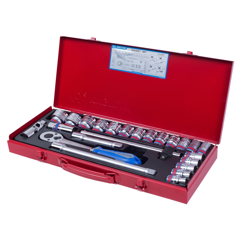 Набор торцевых головок с принадлежностями 1/2'', двенадцатигранные, 3/8''-1,1/4'', 24 предмета KING TONY 4028SR купить по цене 10 450 ₽ в интернет магазине ТЕХСАД