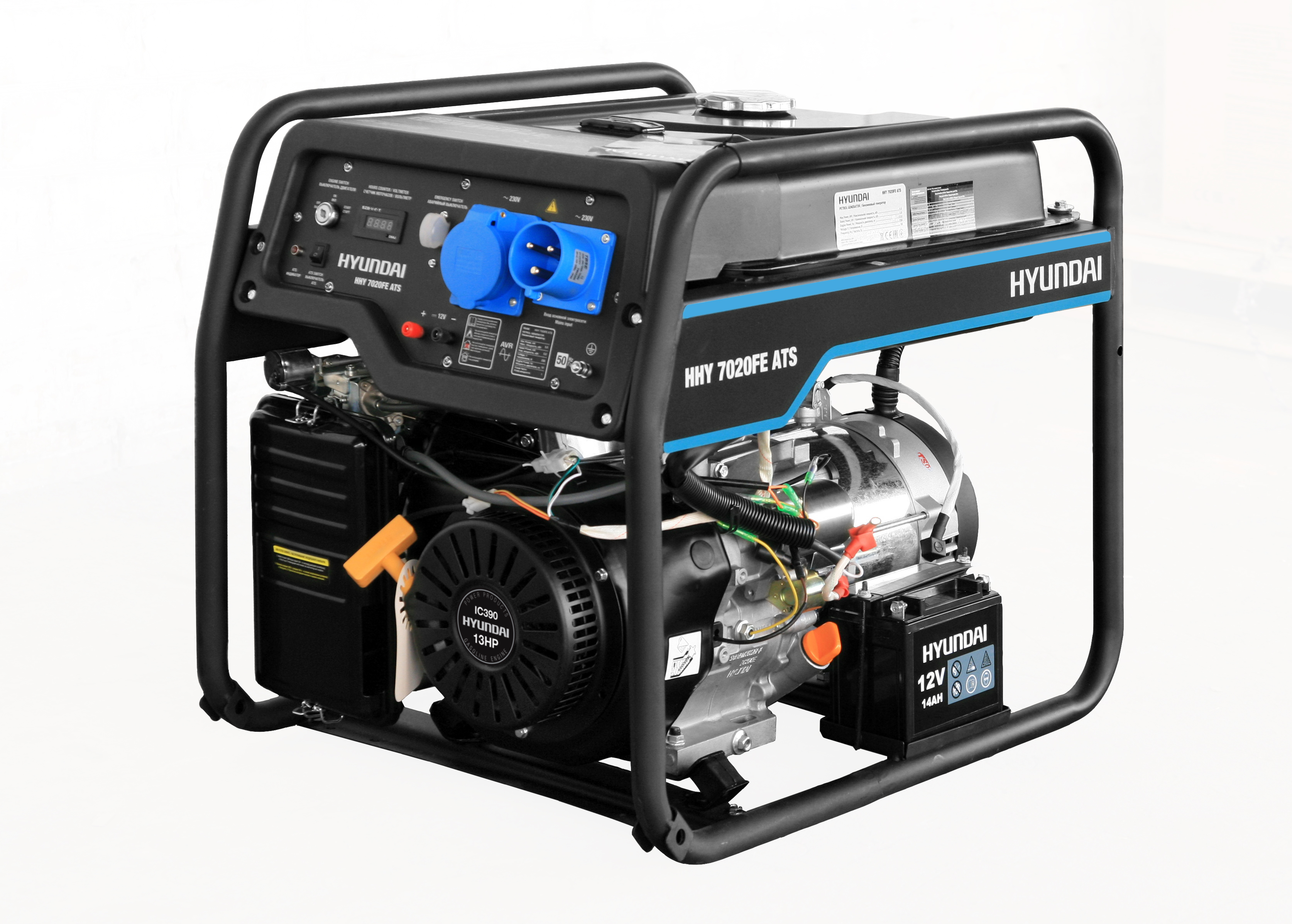 Бензиновый генератор HYUNDAI HHY 7020FE ATS с автозапуском купить по цене 96 090 ₽ в интернет магазине ТЕХСАД