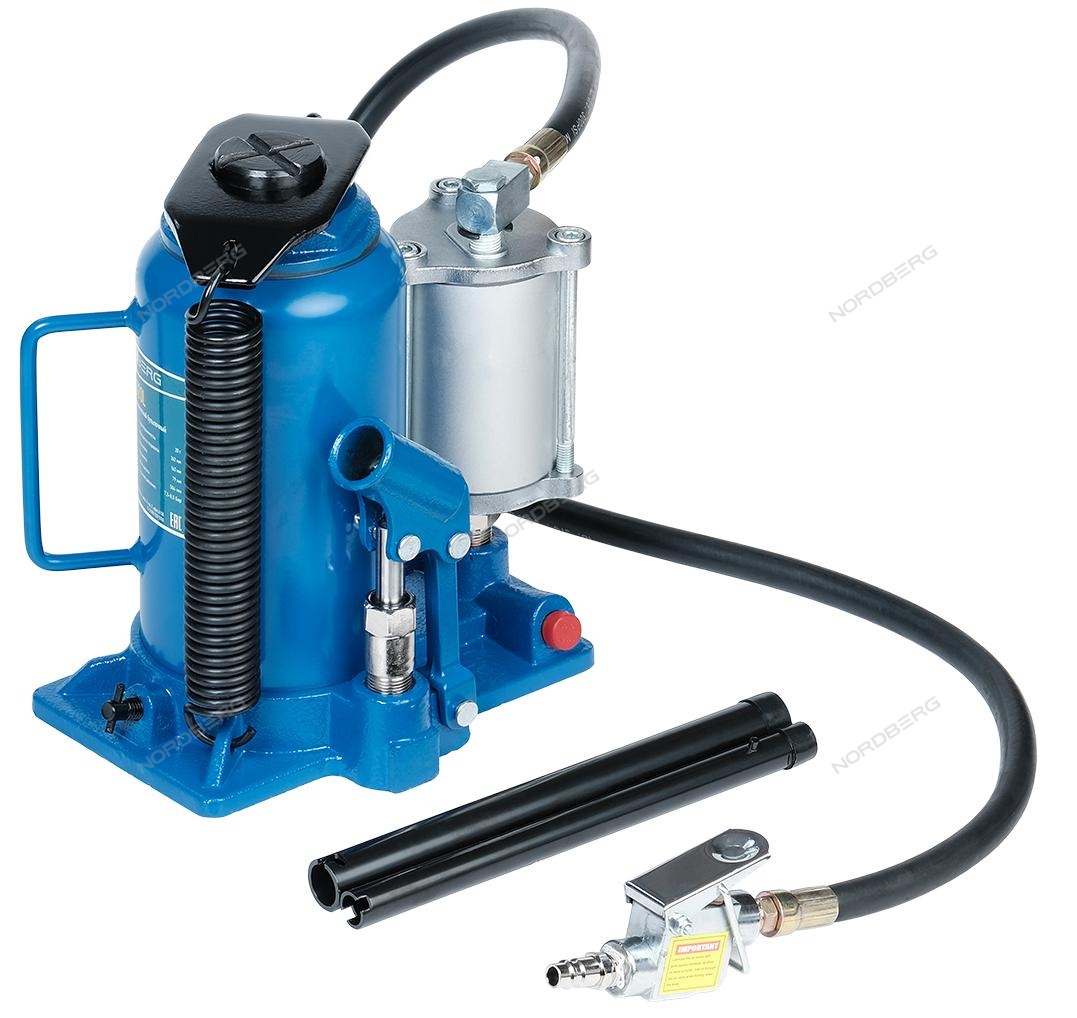 Домкрат бутылочный пневмогидравлический 20 т NORDBERG N3320L купить по цене 11&nbsp;576 ₽ в интернет магазине ТЕХСАД