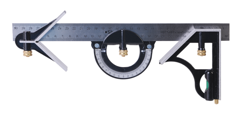 Угольник Sturm! 2020-09-300 с уровнем, транспортиром и чертилкой купить по цене 1 420 ₽ в интернет магазине ТЕХСАД