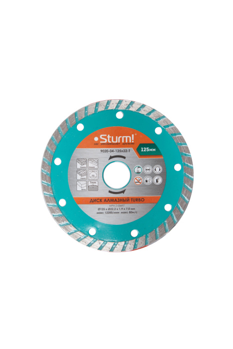 Диск алмазный Sturm! 9020-04-125x22-T купить по цене 470 ₽ в интернет магазине ТЕХСАД