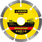 STAYER Ø 115х22.2 мм, алмазный, сегментный, круг отрезной для УШМ UNIVERSAL 36671-115 Master купить по цене 143 ₽ в интернет магазине ТЕХСАД