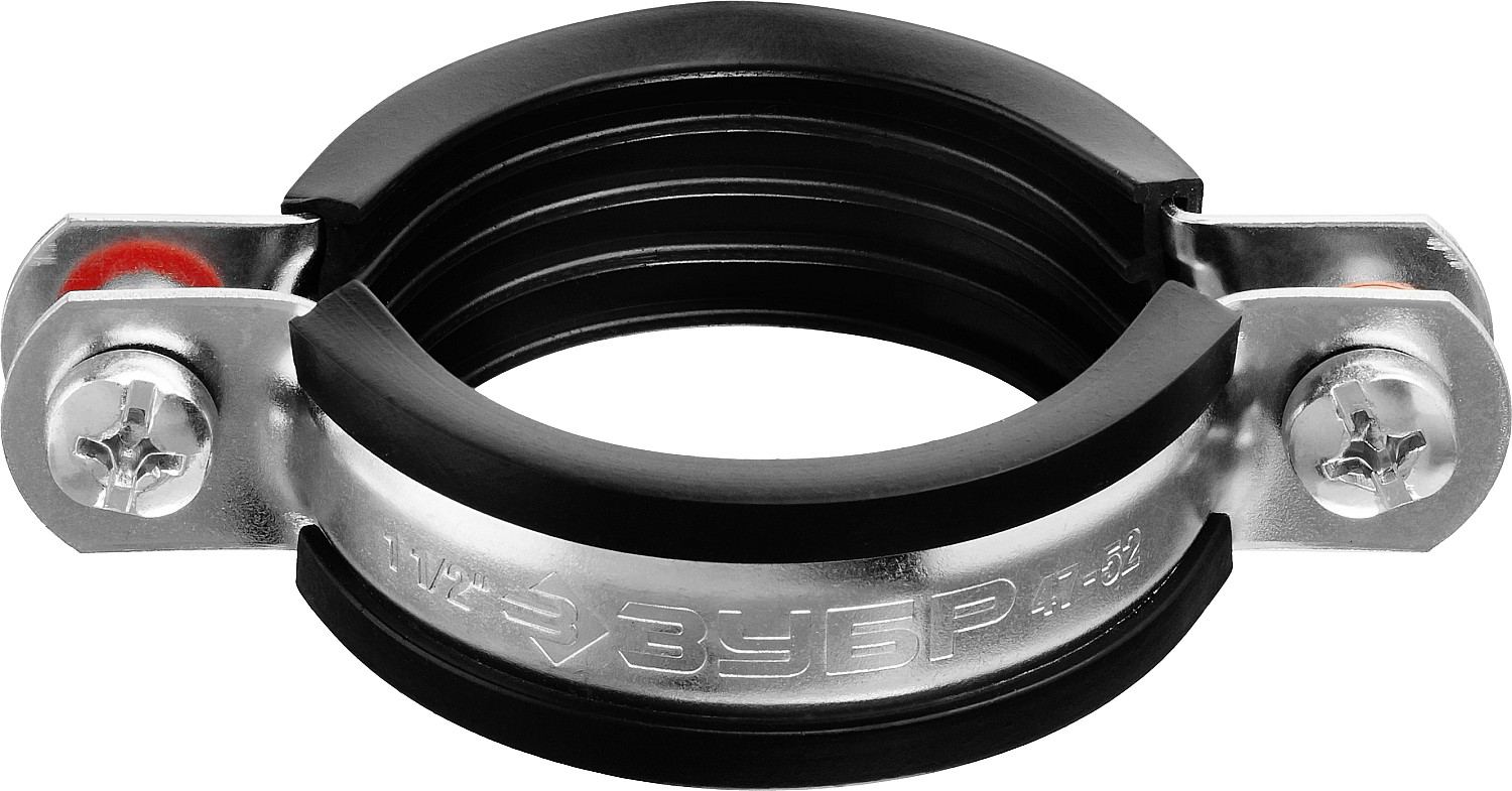 ЗУБР 8 шт., 1 1/2'', оцинкованный,  хомут трубный с гайкой 37850-47-52 Мастер купить по цене 510 ₽ в интернет магазине ТЕХСАД