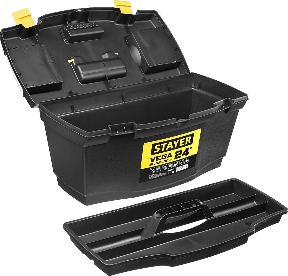STAYER 610 х 320 х 300 мм (24''), пластиковый, ящик для инструментов VEGA-21 38105-21_z03 купить по цене 2 270 ₽ в интернет магазине ТЕХСАД