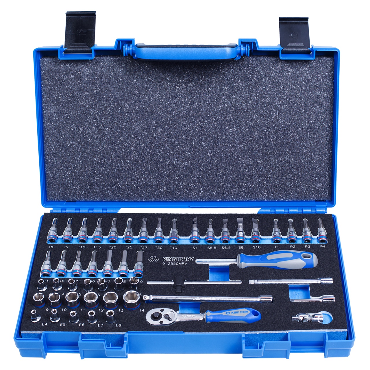 Набор торцевых головок с принадлежностями 1/4'', шестигранные, 4-14 мм, 50 предметов KING TONY 2550MRV купить по цене 10 650 ₽ в интернет магазине ТЕХСАД