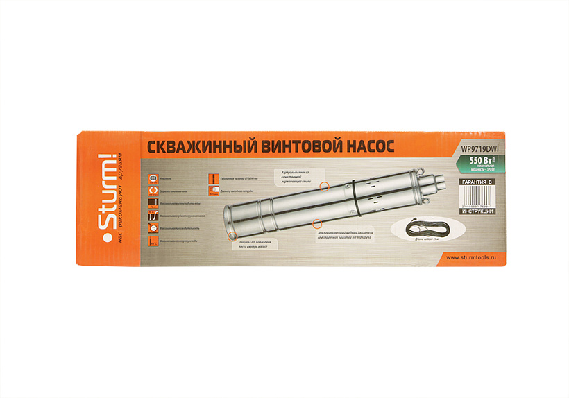 Насос скважинный Sturm! WP9719DWI купить по цене 8 390 ₽ в интернет магазине ТЕХСАД