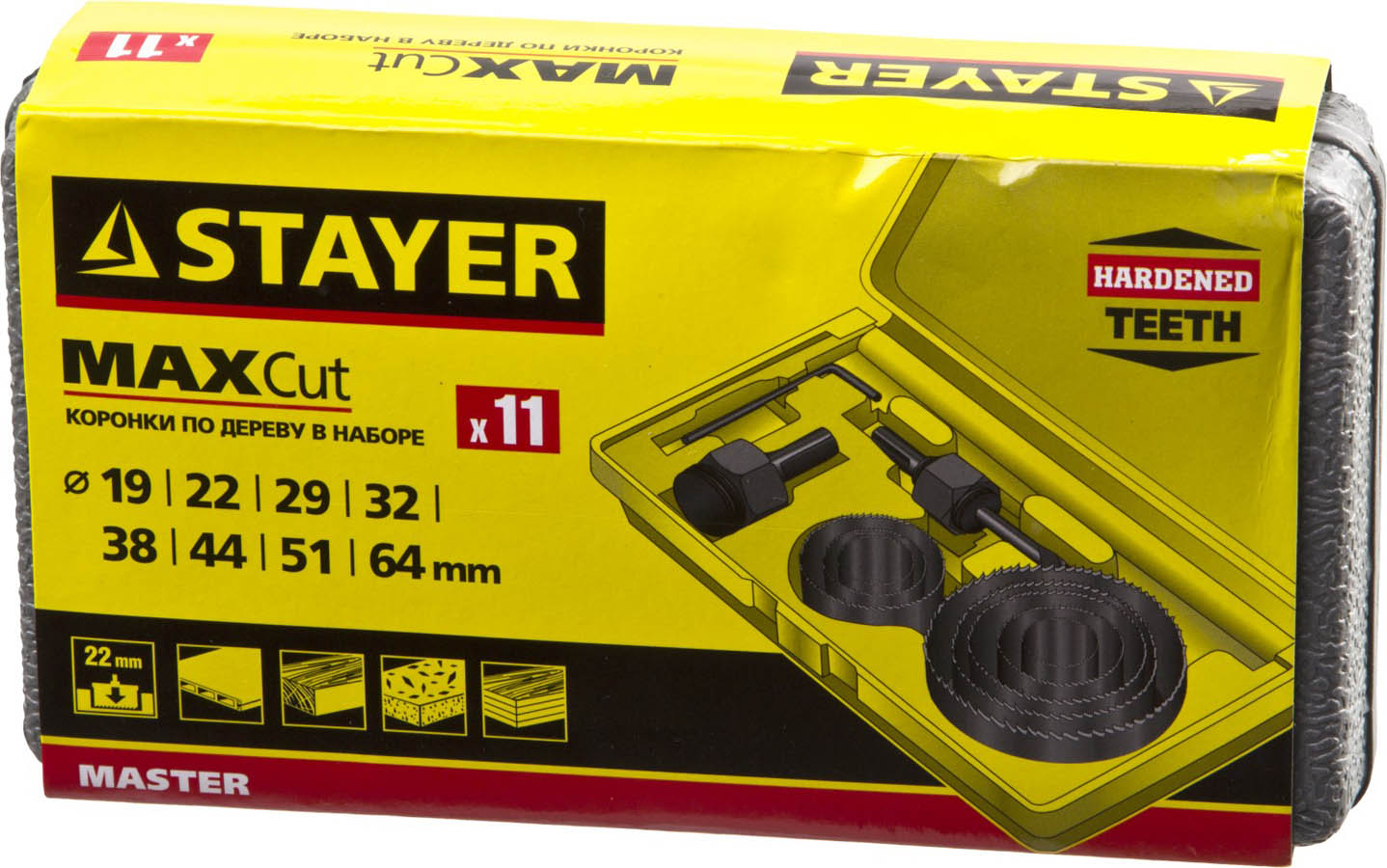 STAYER 11 шт: d=11-64 мм, набор коронок по дереву 29600-H11 Master купить по цене 710 ₽ в интернет магазине ТЕХСАД