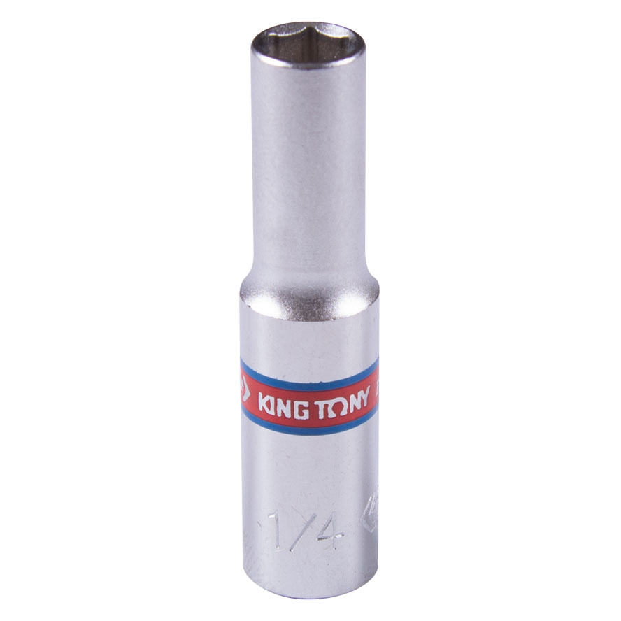 Головка торцевая глубокая шестигранная 1/4'', 1/4'', дюймовая KING TONY 223508S купить по цене 160 ₽ в интернет магазине ТЕХСАД