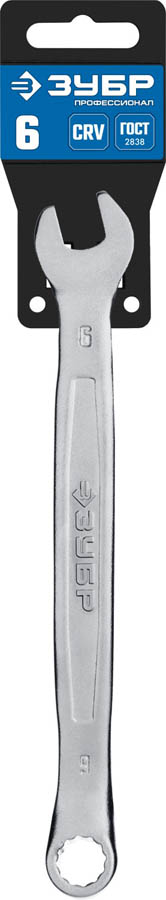 ЗУБР 6 мм, комбинированный гаечный ключ 27087-06_z01 купить по цене 141 ₽ в интернет магазине ТЕХСАД