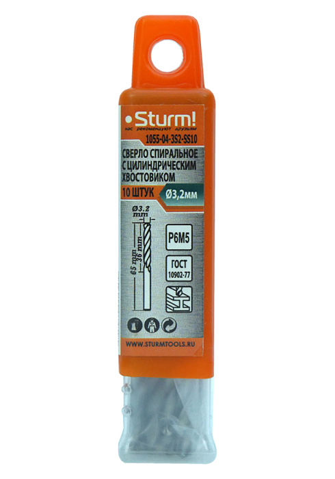 Сверло по металлу Sturm! 1055-04-3S2-SS10 купить по цене 190 ₽ в интернет магазине ТЕХСАД