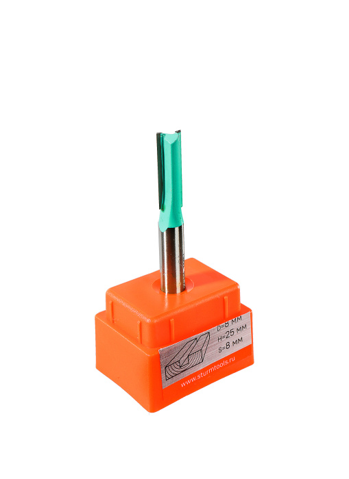 RB02-082508 Фреза пазовая прямая с двойным лезвием DxHxL 8x25x62 мм, хв.8 Sturm! купить по цене 190 ₽ в интернет магазине ТЕХСАД